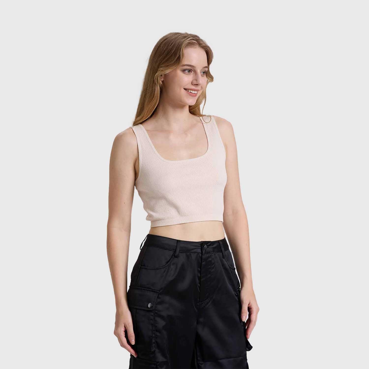 Polera Mujer Seamless Beige Claro Fashion's Park-1