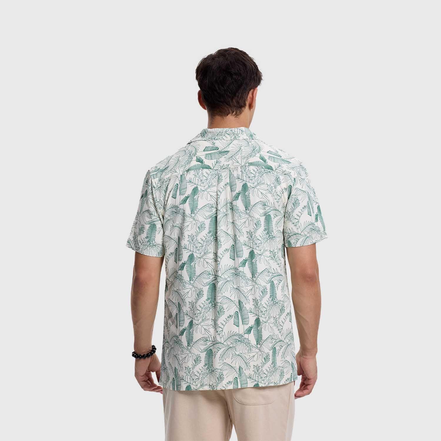Camisa Hombre Diseño Tropical Beige Fashion's Park-2
