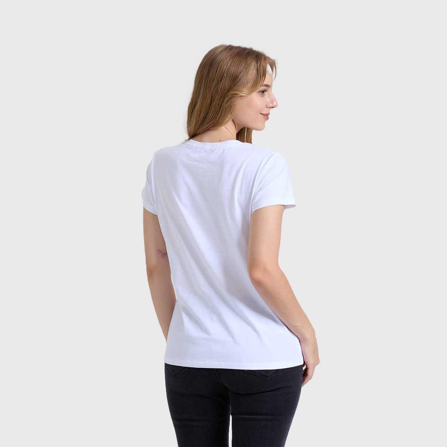 Polera Mujer Básica Print Blanco / Turquesa Fashion's Park-2
