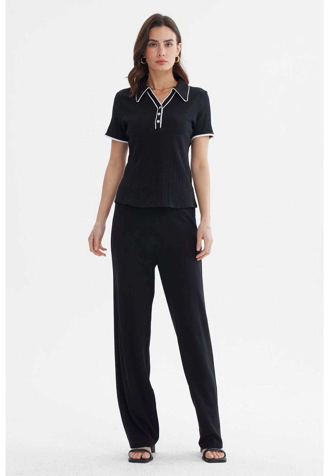 Polera Mujer Medio Cierre Negro-3