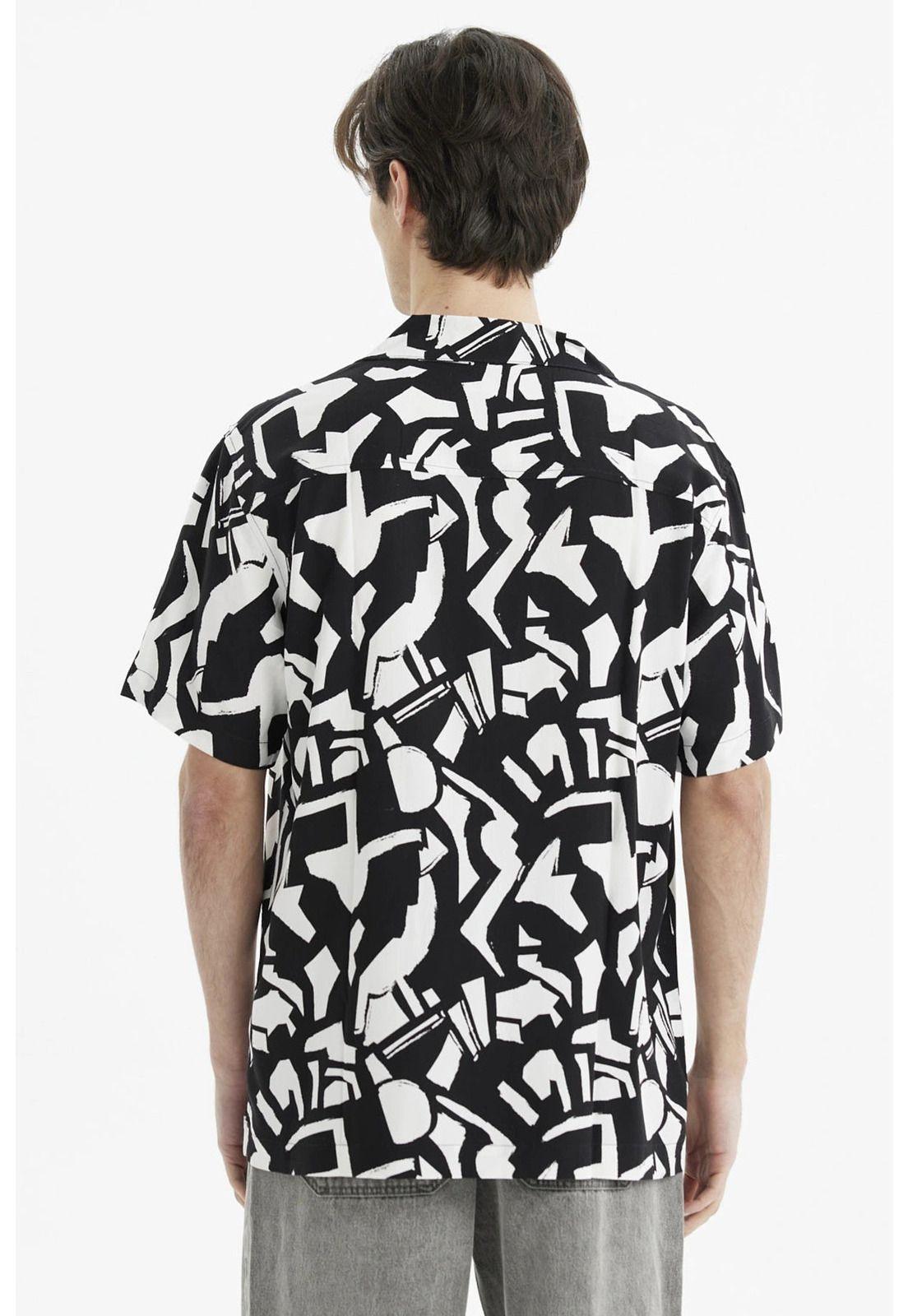 Camisa Hombre Rapport Geométrico Negro-2