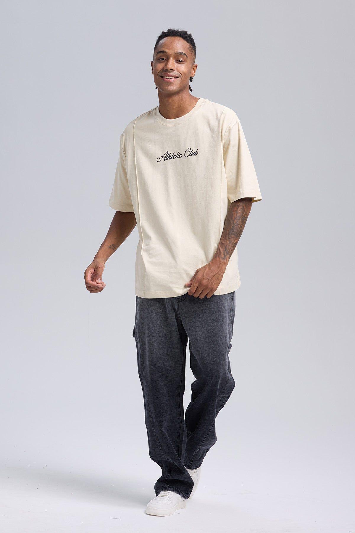 Polera Hombre Corte Beige Claro-3