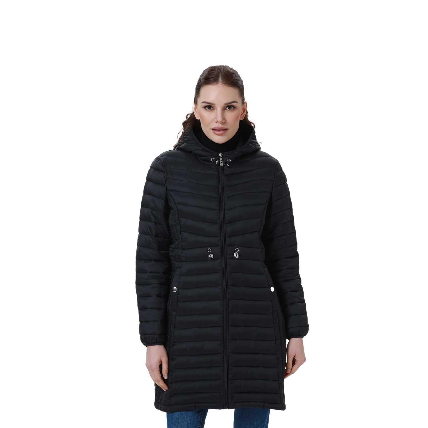 Parka Mujer Modelo Largo Negro-1