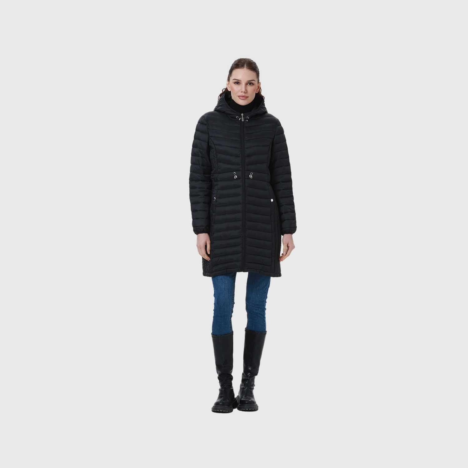 Parka Mujer Modelo Largo Negro-7
