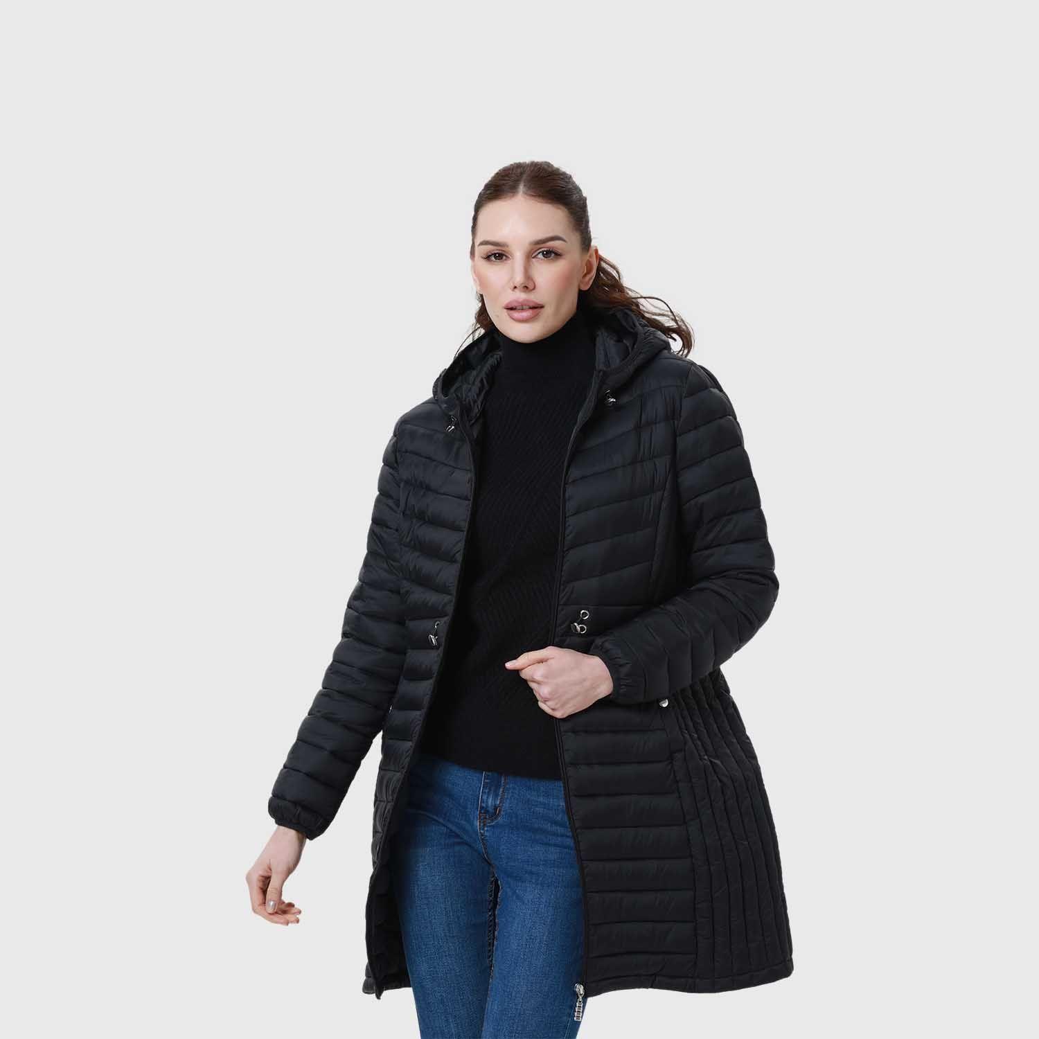 Parka Mujer Modelo Largo Negro-1