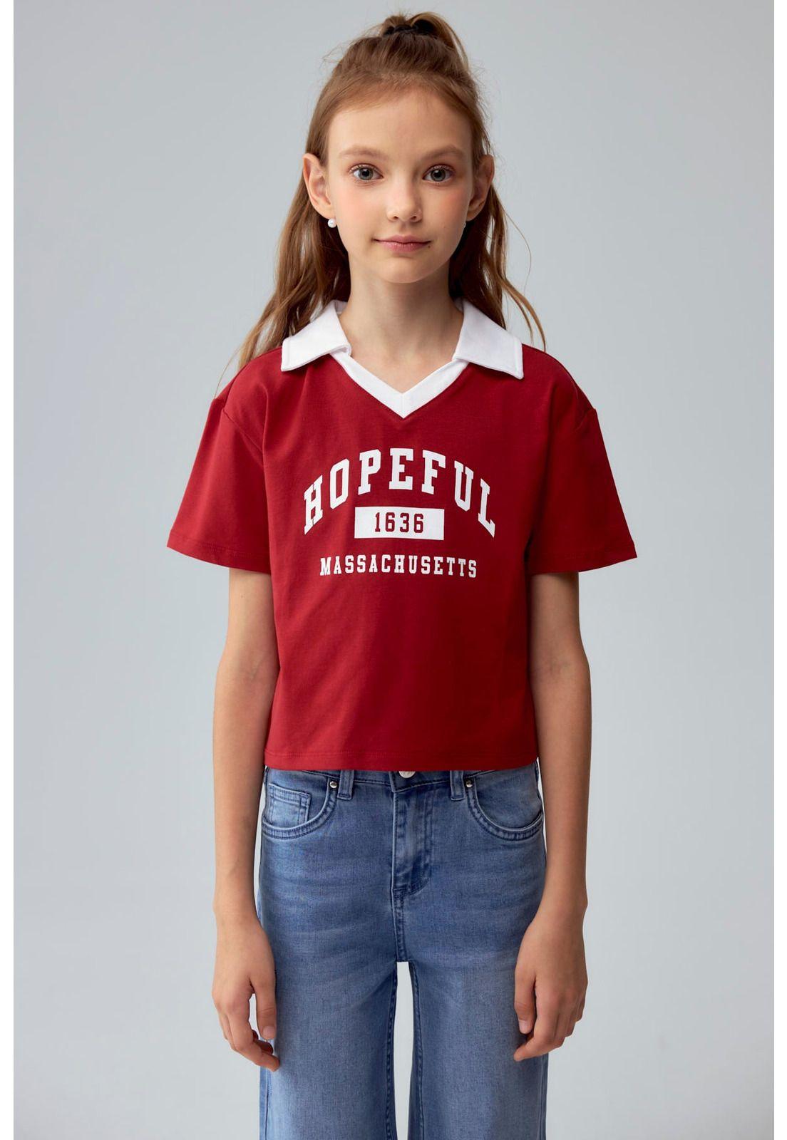 Polera Niña College Teen Rojo Oscuro-0