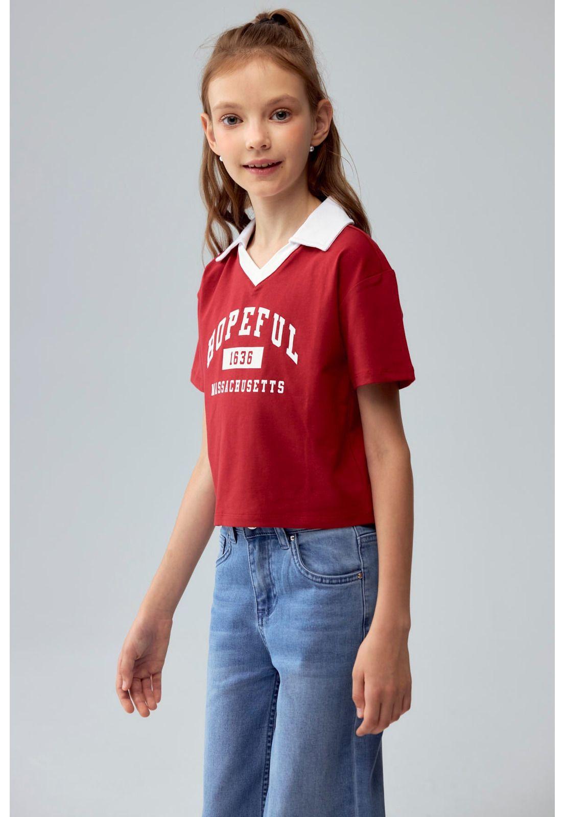Polera Niña College Teen Rojo Oscuro-1