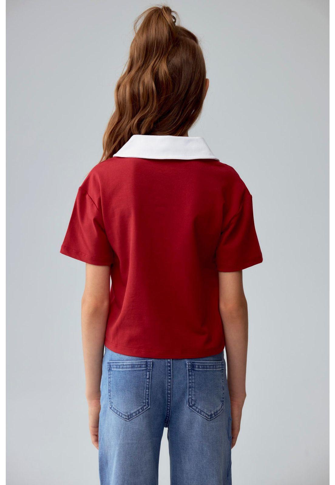 Polera Niña College Teen Rojo Oscuro-2