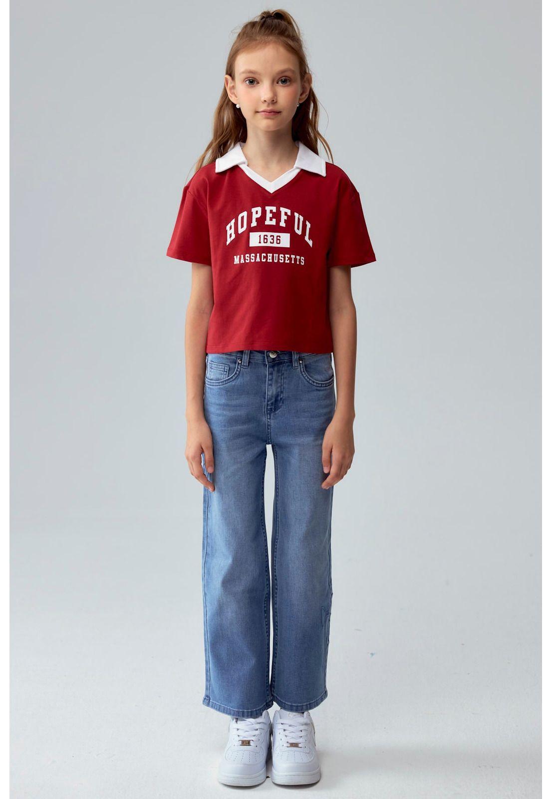 Polera Niña College Teen Rojo Oscuro-3