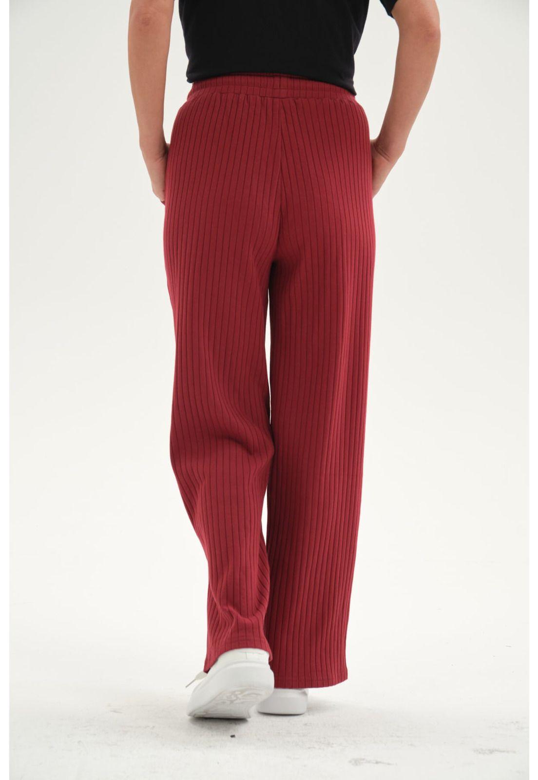 Pantalón Buzo Mujer Apertura Bota Burdeo-2