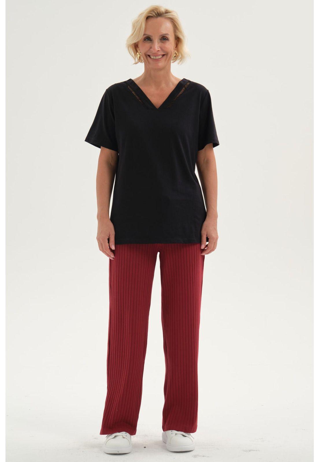 Pantalón Buzo Mujer Apertura Bota Burdeo-3