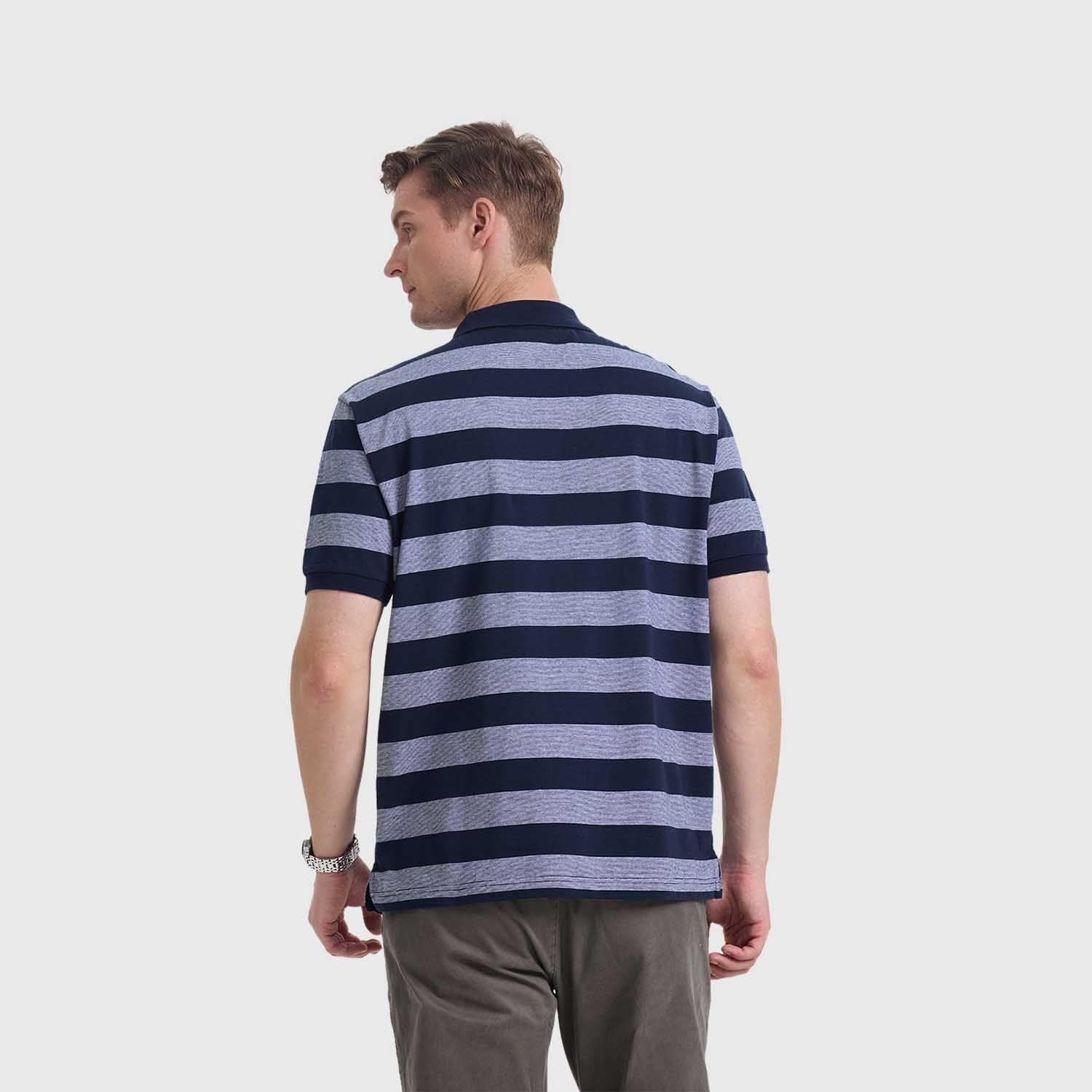 Polera Hombre Franjas Azul Fashion's Park-2