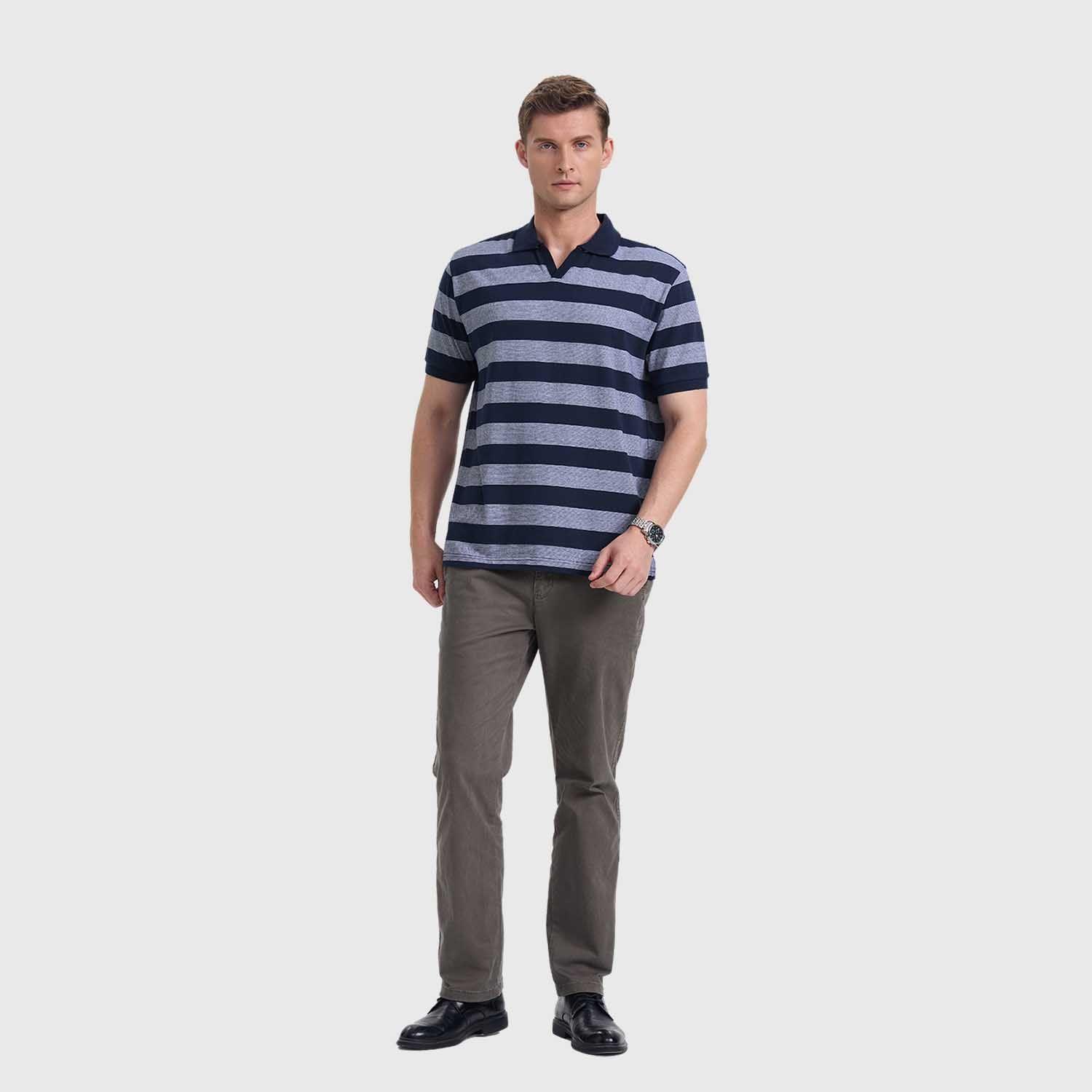 Polera Hombre Franjas Azul Fashion's Park-3