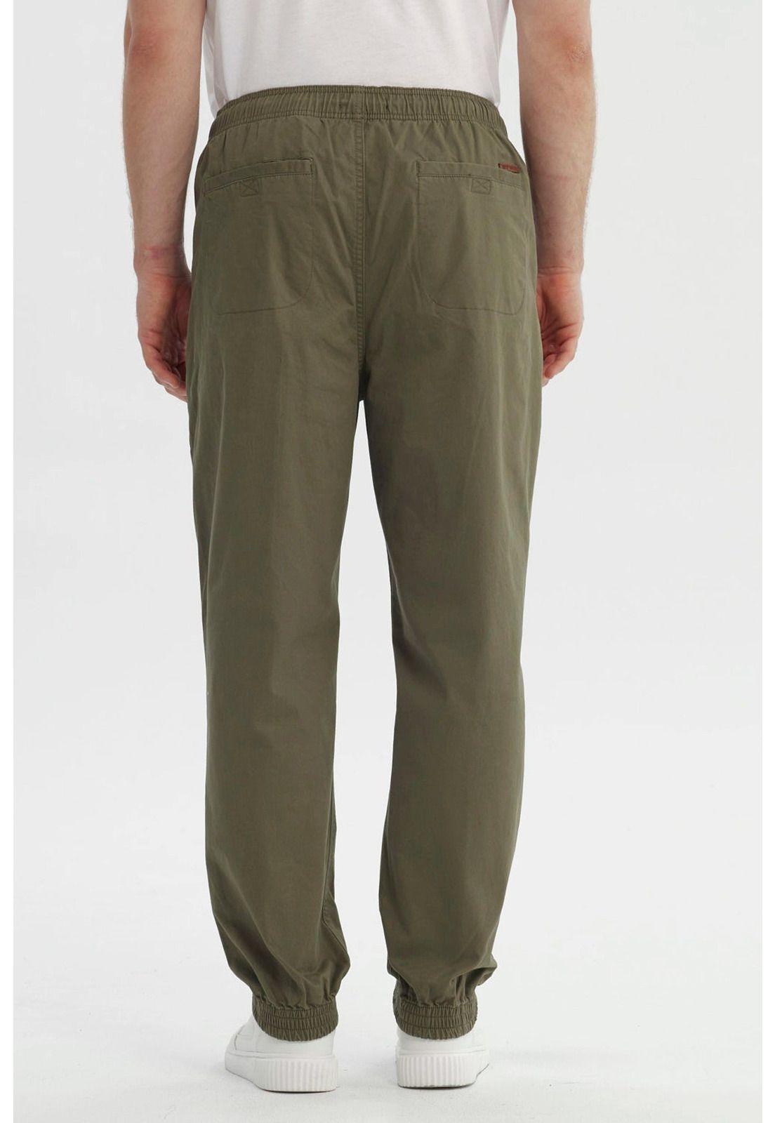 Pantalón Hombre Pitillo Verde Militar-2