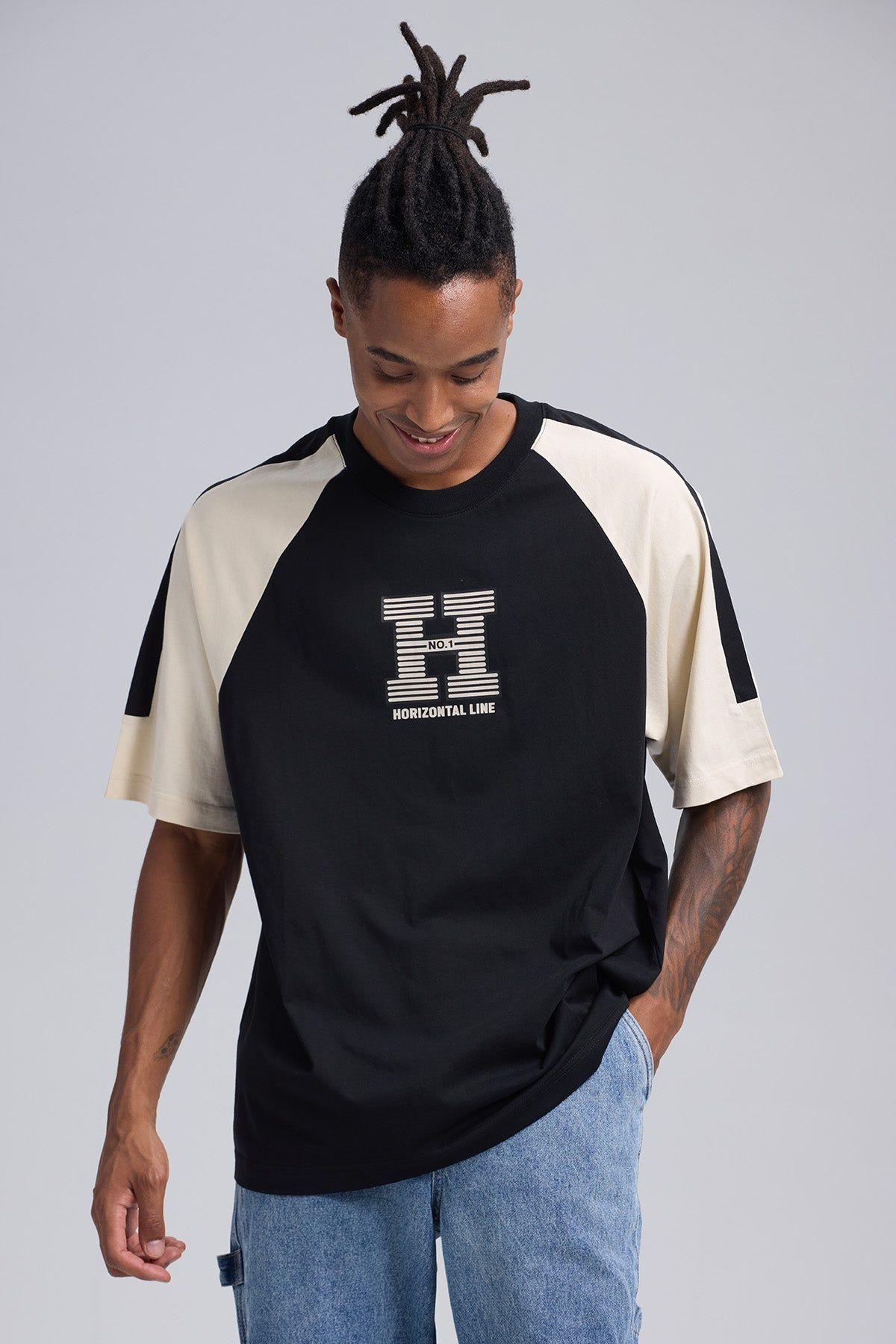 Polera Hombre Manga Contratono Negro-0