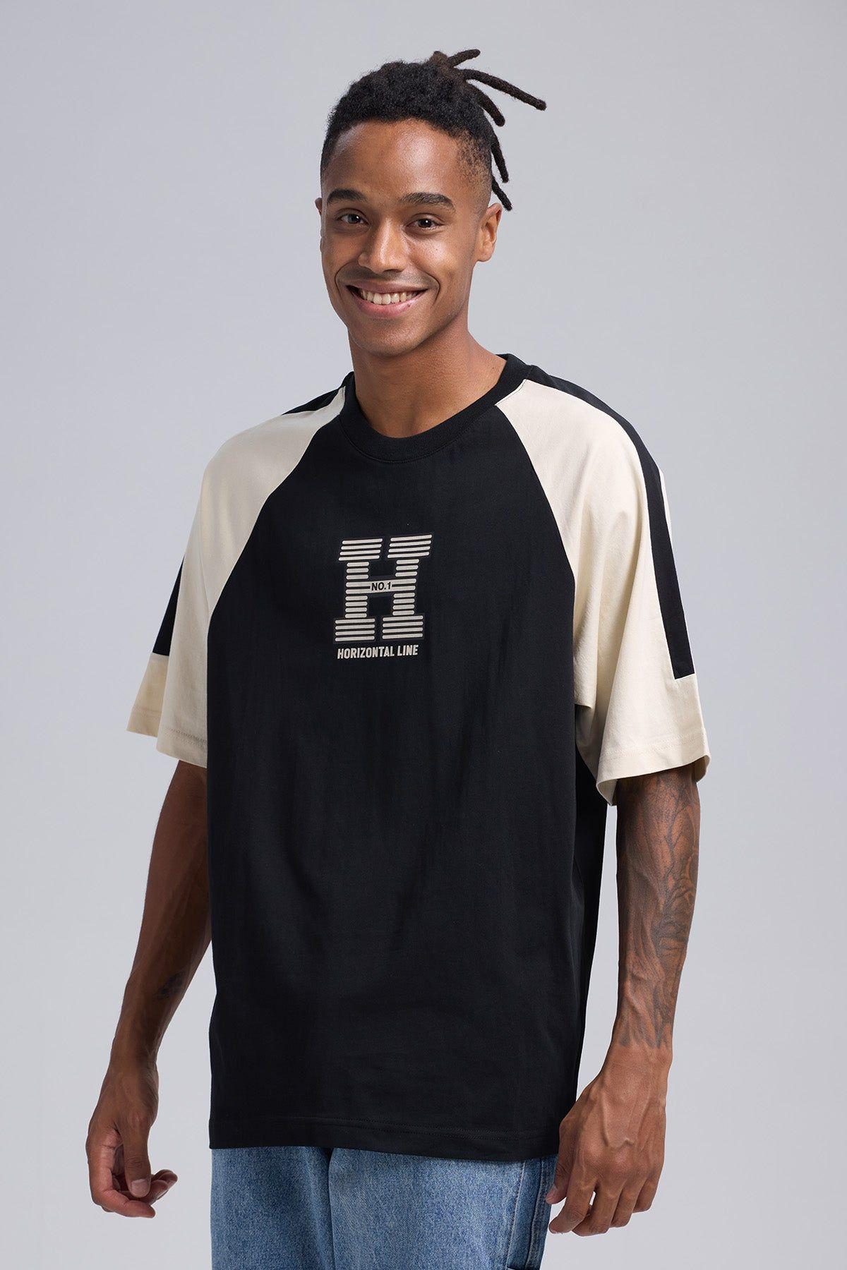 Polera Hombre Manga Contratono Negro-1