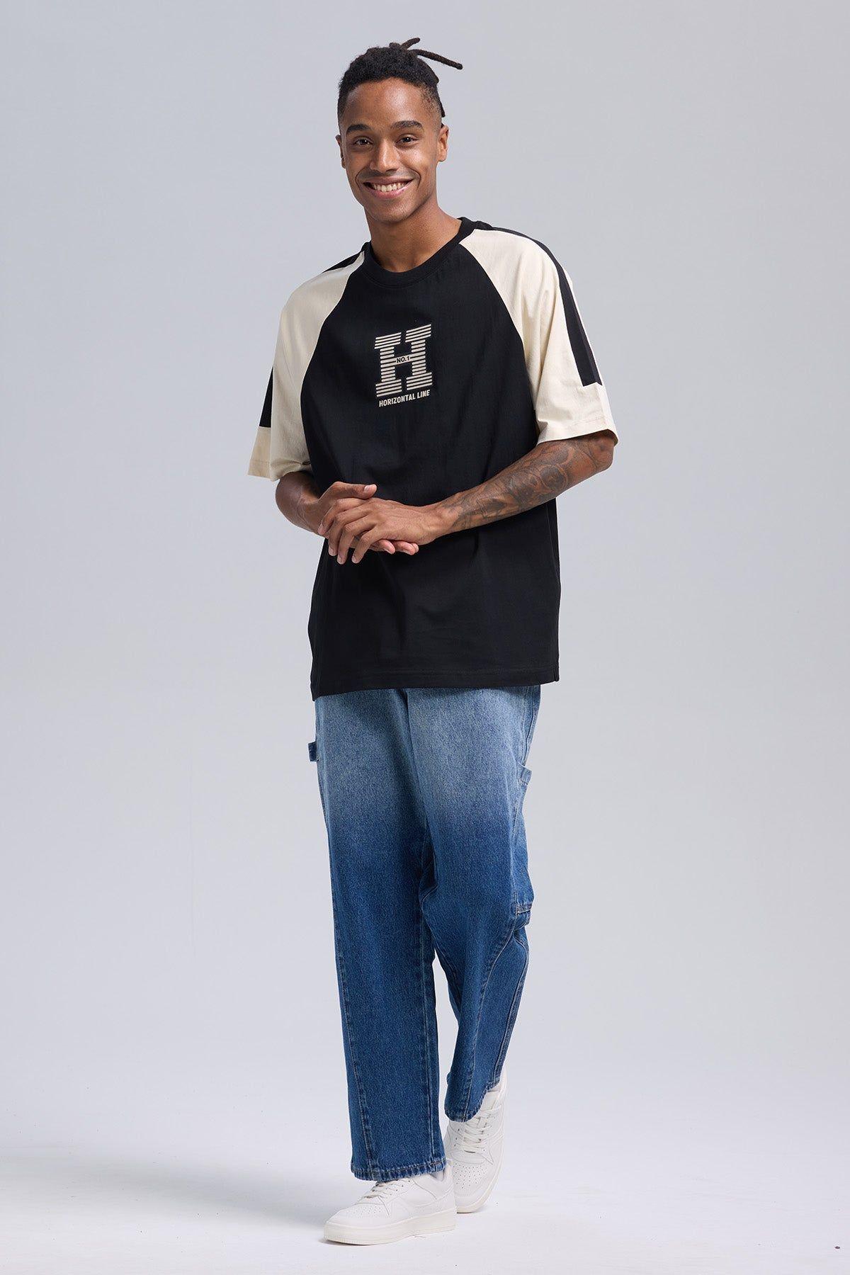 Polera Hombre Manga Contratono Negro-3