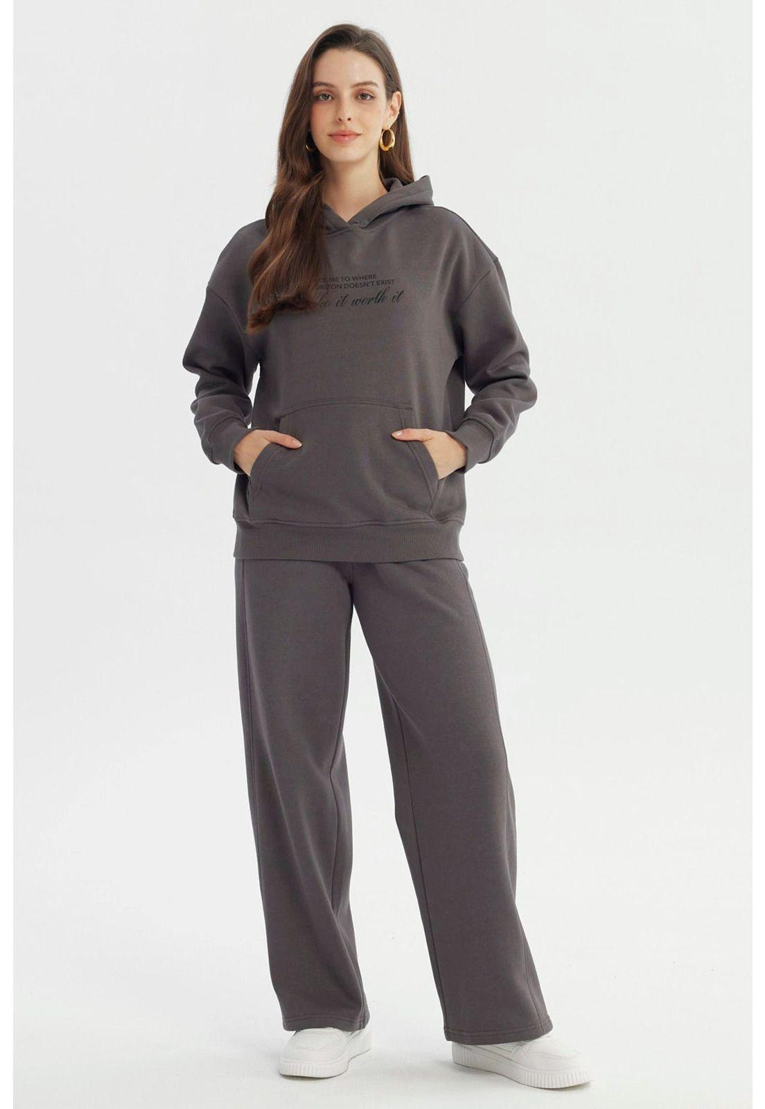 Polerón Mujer Slim Gris Oscuro - ll-3