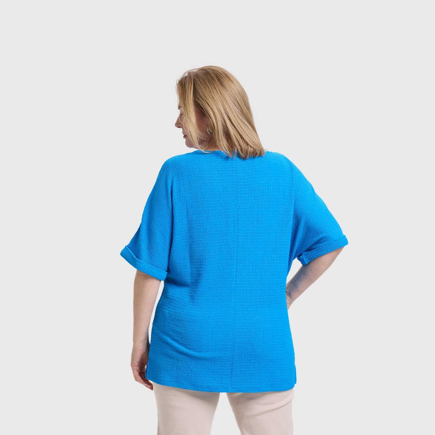 Polera Mujer Texturizada Azulino Fashion's Park-2