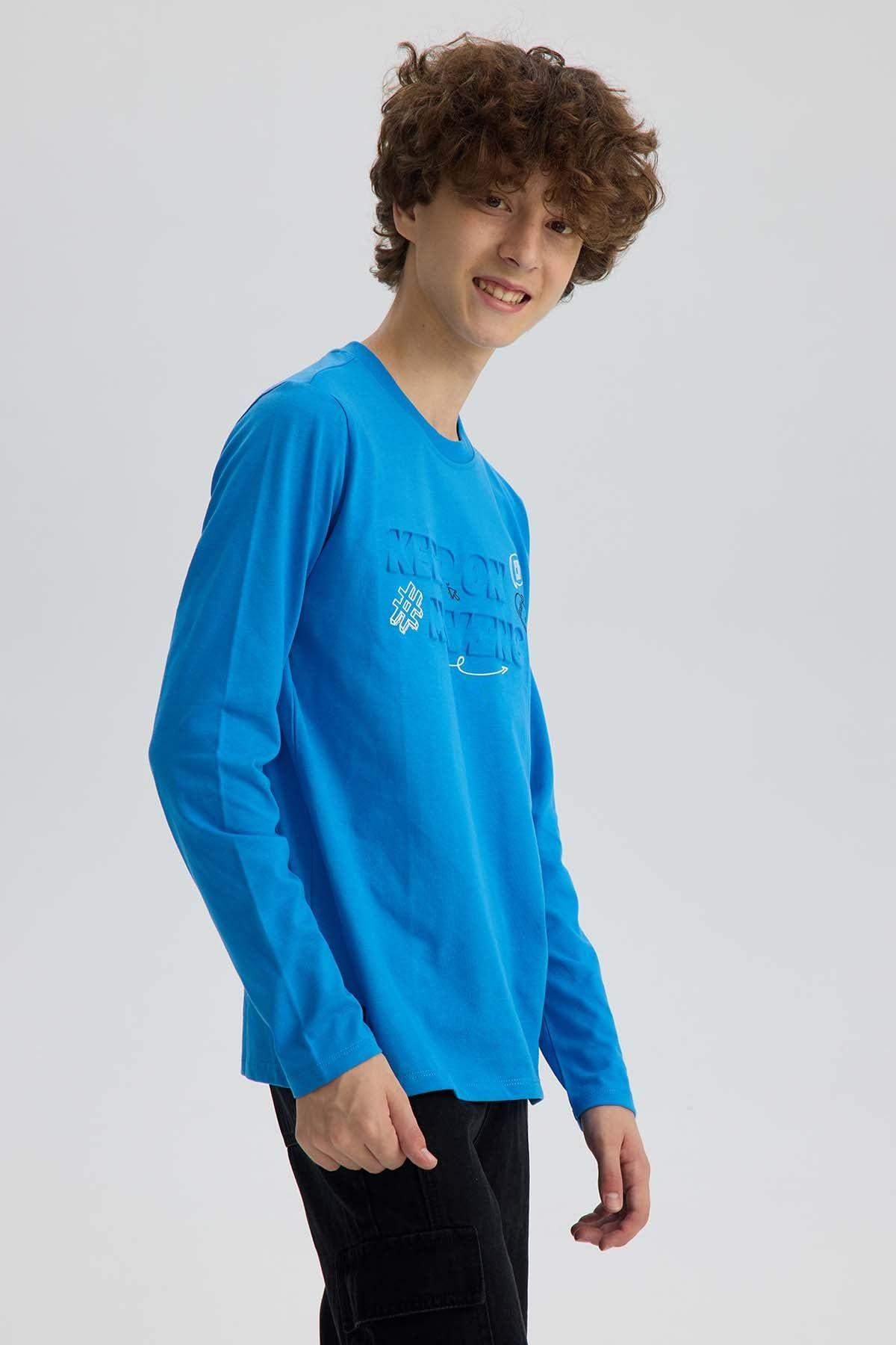 Polera Niño Print 3D Azul-1