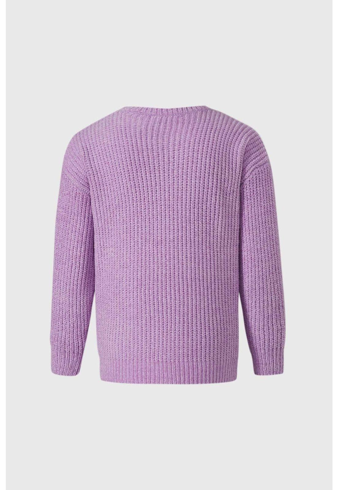 Sweater Niña Chenille Lila-1