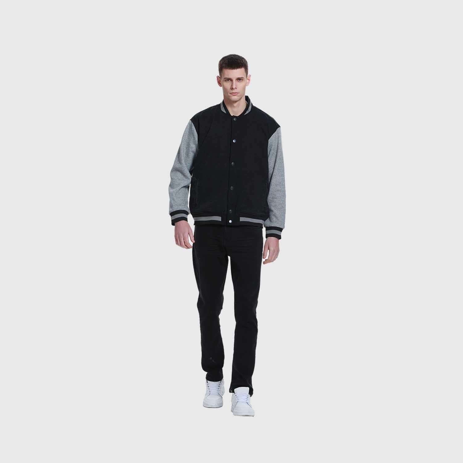 Chaqueta Hombre Con Aplicación Jersey Negro I-3