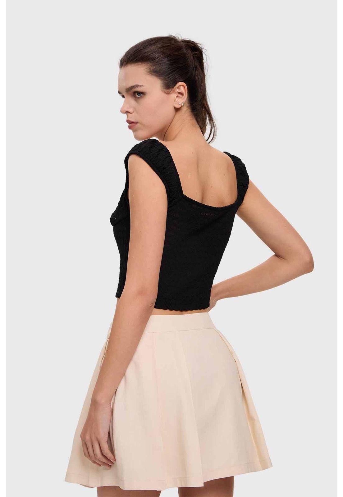 Blusa Mujer Textura Negro-2