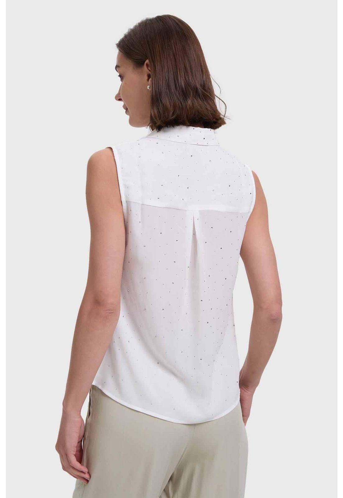 Blusa Mujer Abotonada Aplicación Crudo - lll-2