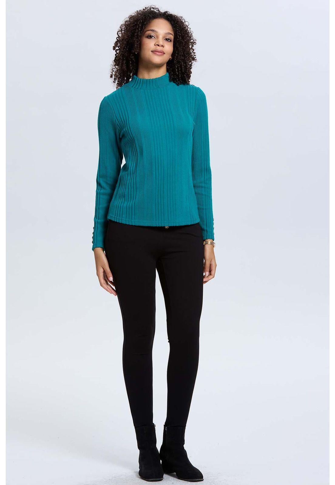 Polera Mujer Camman De Rib Lisa Calipso Oscuro-3