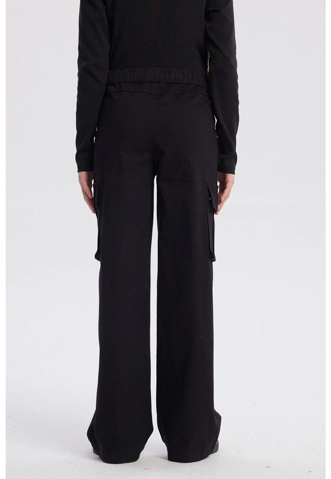 Pantalón Niña Cargo Cordón Negro-2