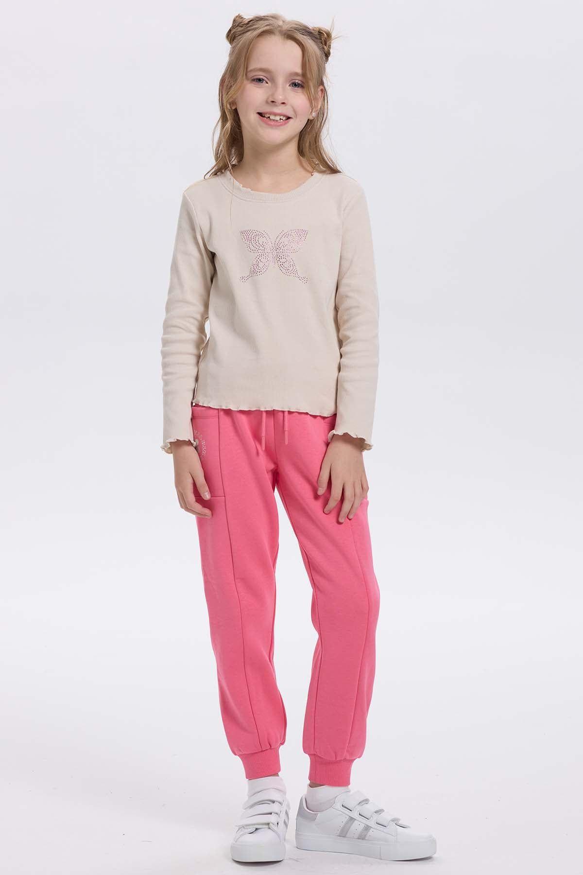 Pantalón Buzo Niña Bipack Rosado-5