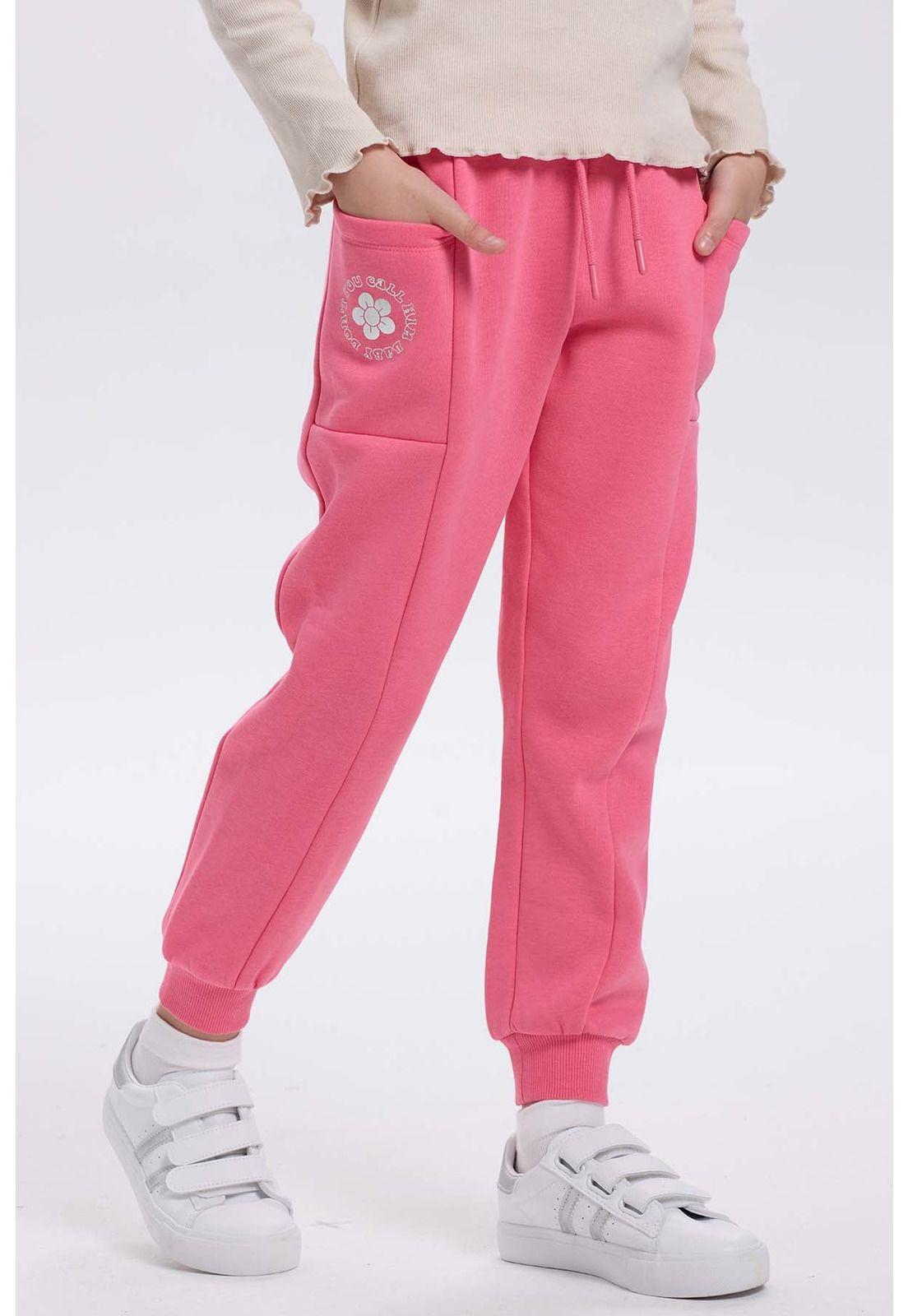 Pantalón Buzo Niña Bipack Rosado-4
