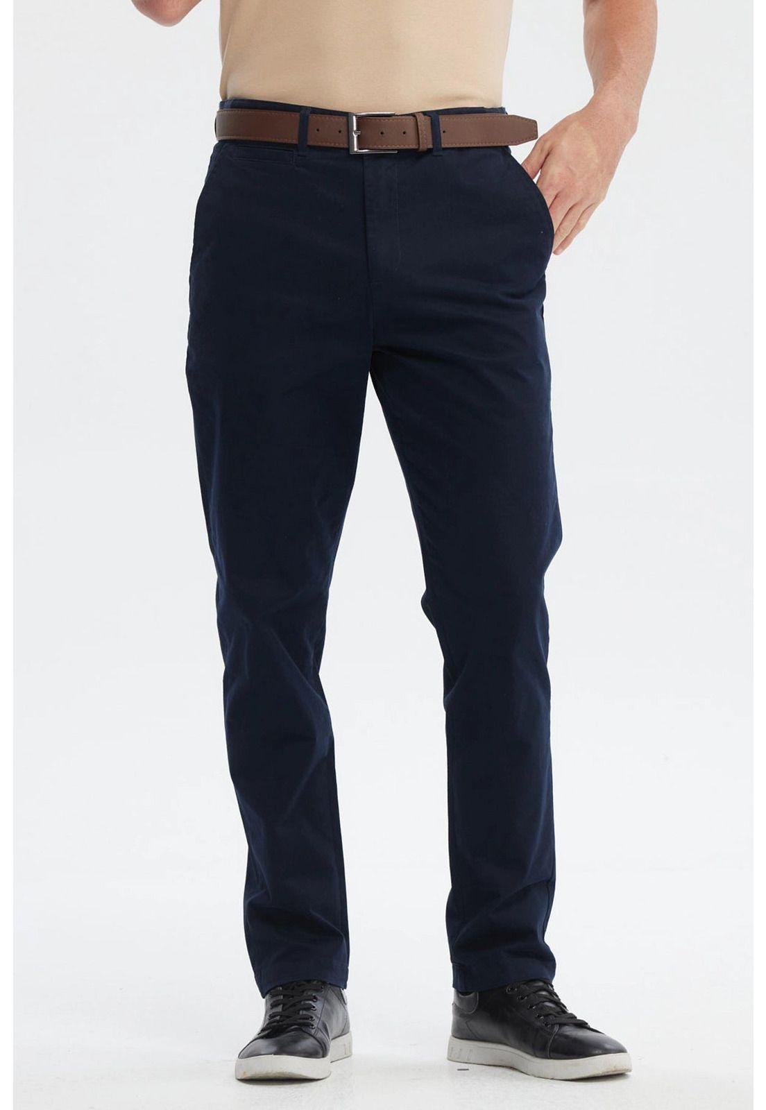 Pantalón Hombre Calce Recto Azul Marino - ll-0