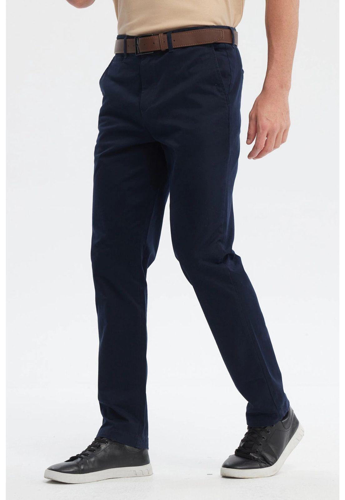 Pantalón Hombre Calce Recto Azul Marino - ll-1