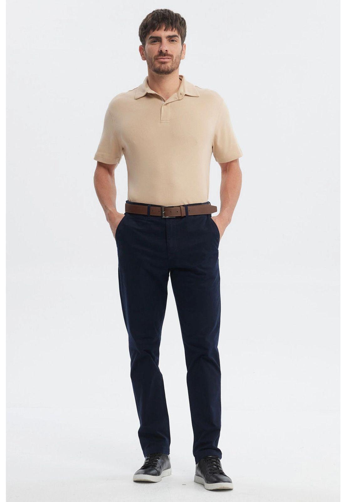 Pantalón Hombre Calce Recto Azul Marino - ll-3