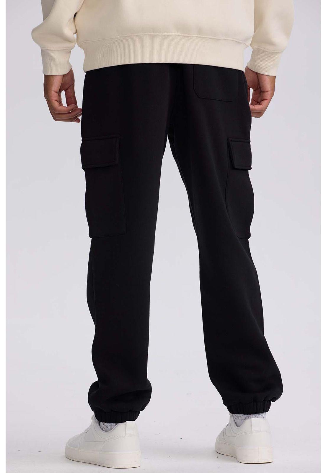 Pantalón Buzo Hombre Cargo Negro - ll-2