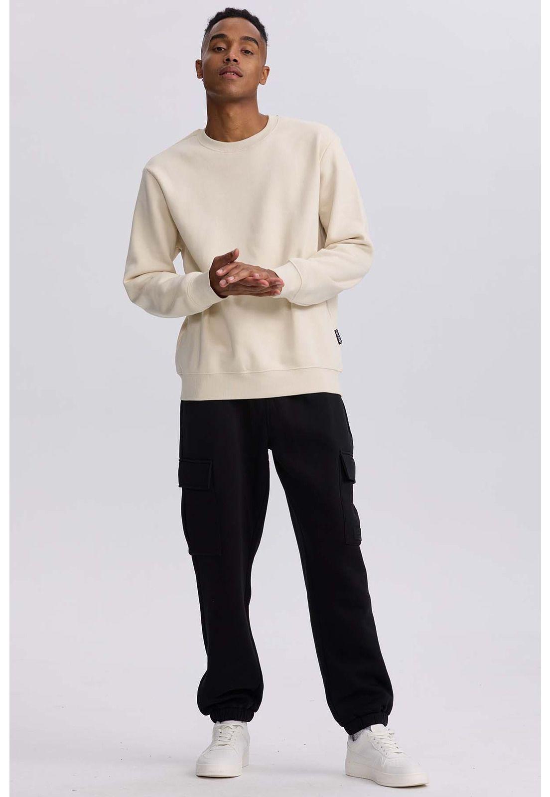 Pantalón Buzo Hombre Cargo Negro - ll-3