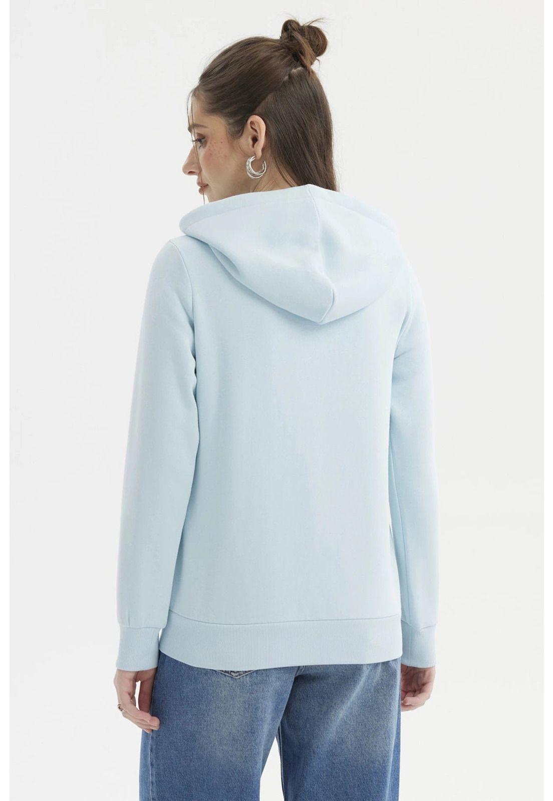 Polerón Mujer Abierto Hodie Celeste-2