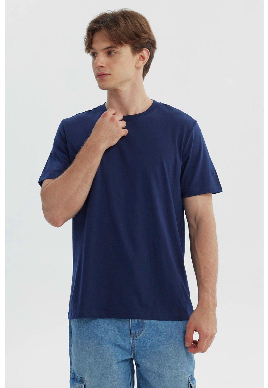 Polera Hombre Regular Azul Marino-0