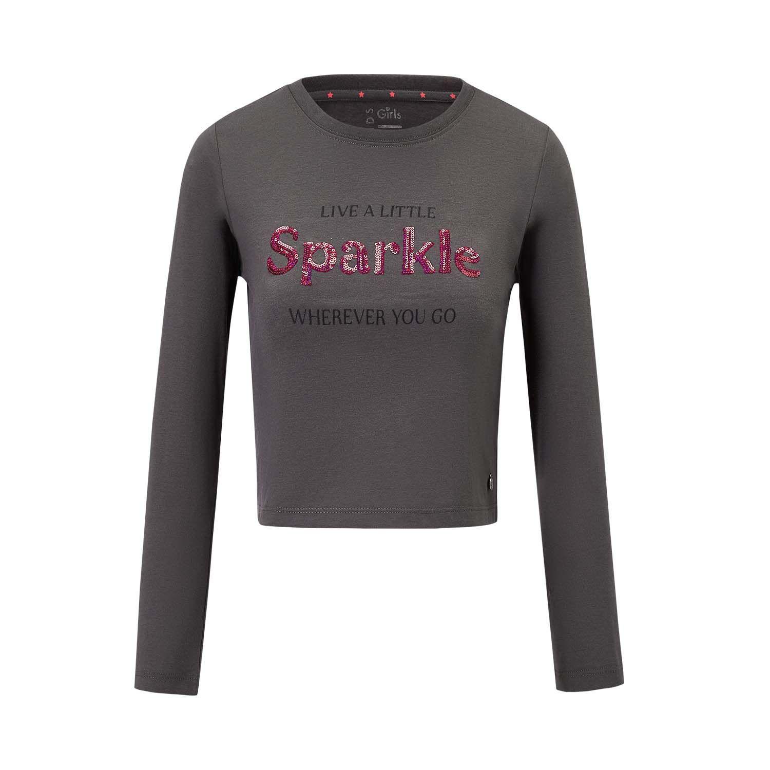 Polera Niña Letras Lentejuelas Marengo-0
