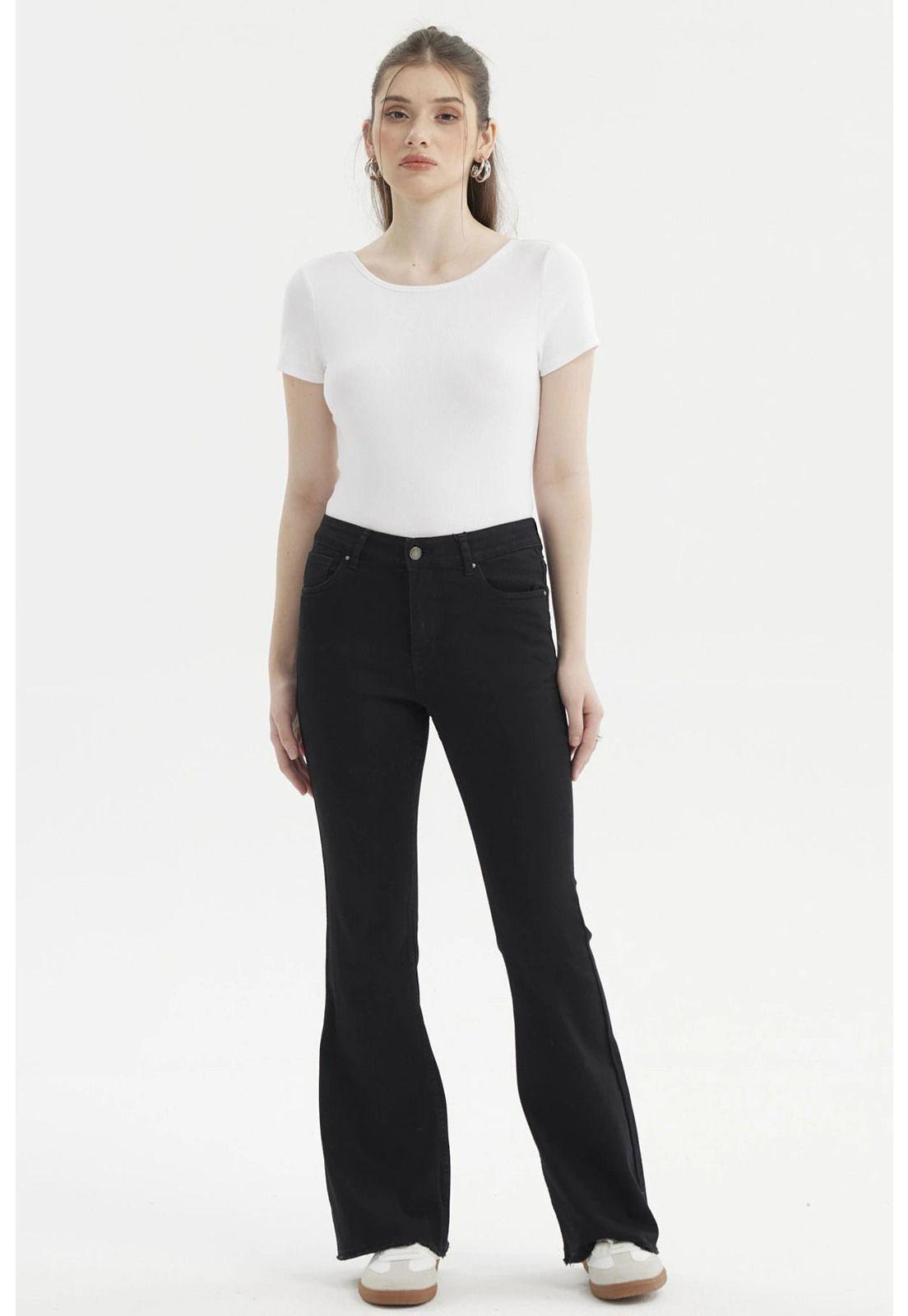 Jeans Mujer Flare Monse Negro - ll-3