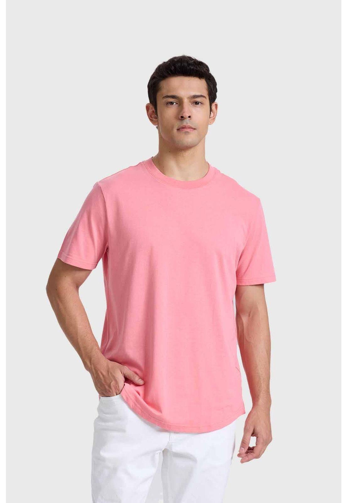 Polera Hombre Long Fit Básica Rosado - ll-0