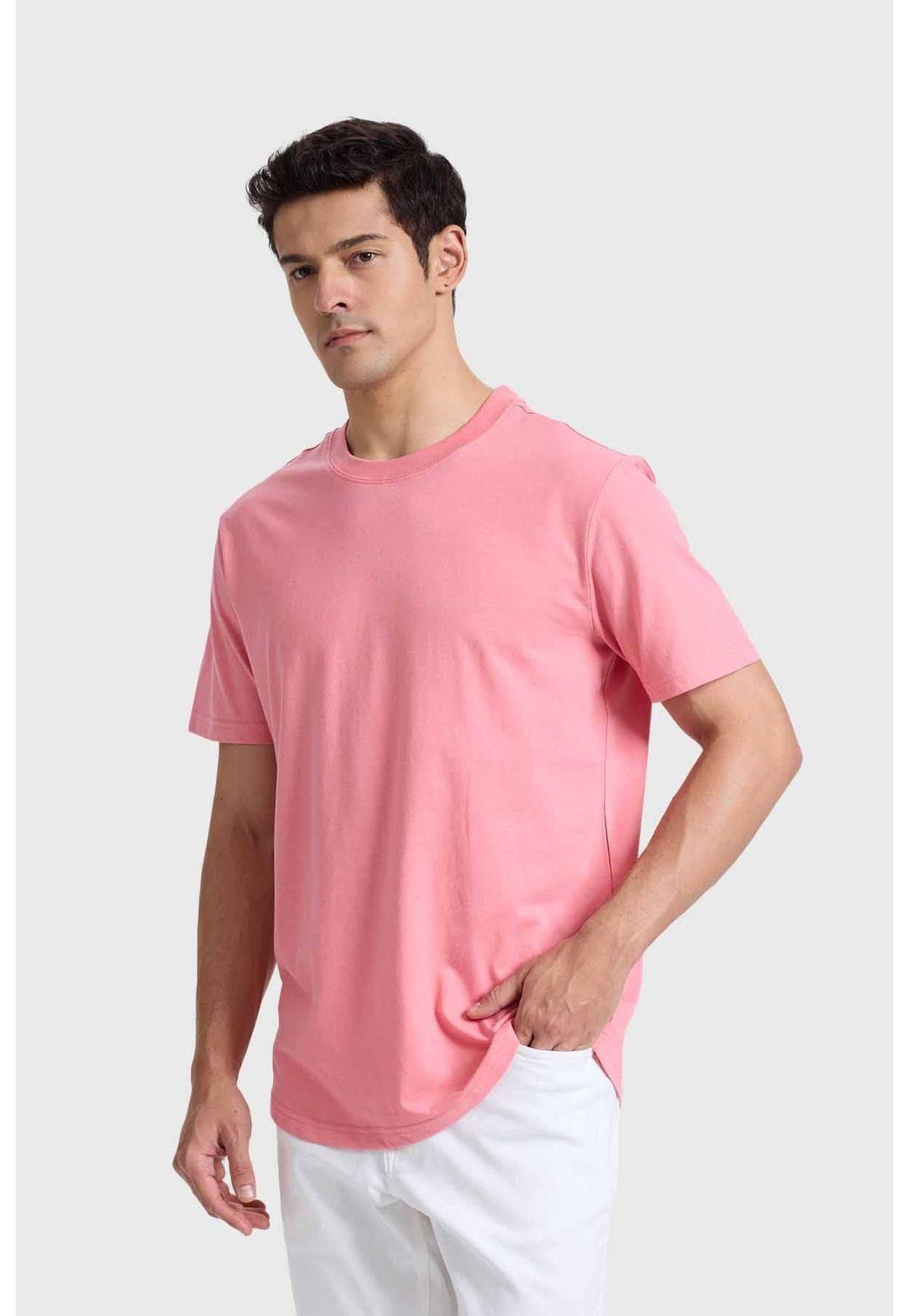 Polera Hombre Long Fit Básica Rosado - ll-1