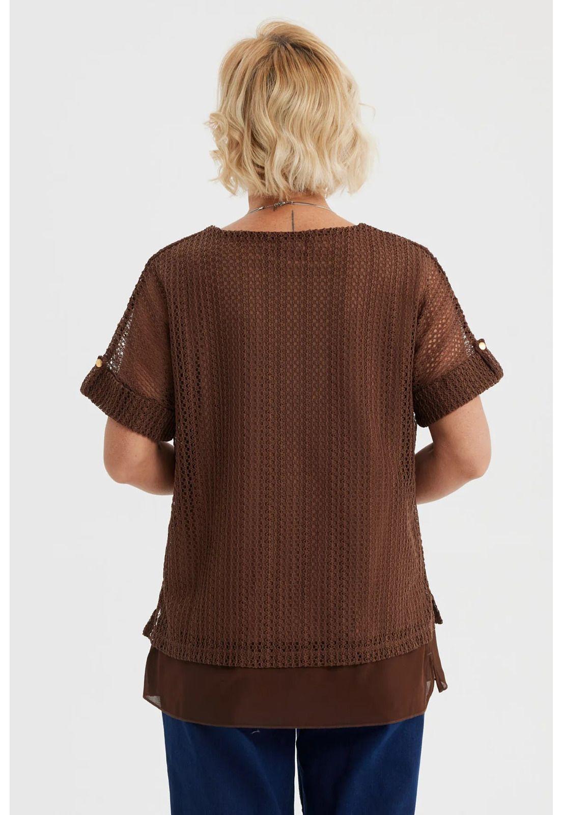 Polera Mujer Malla Café- ll-2