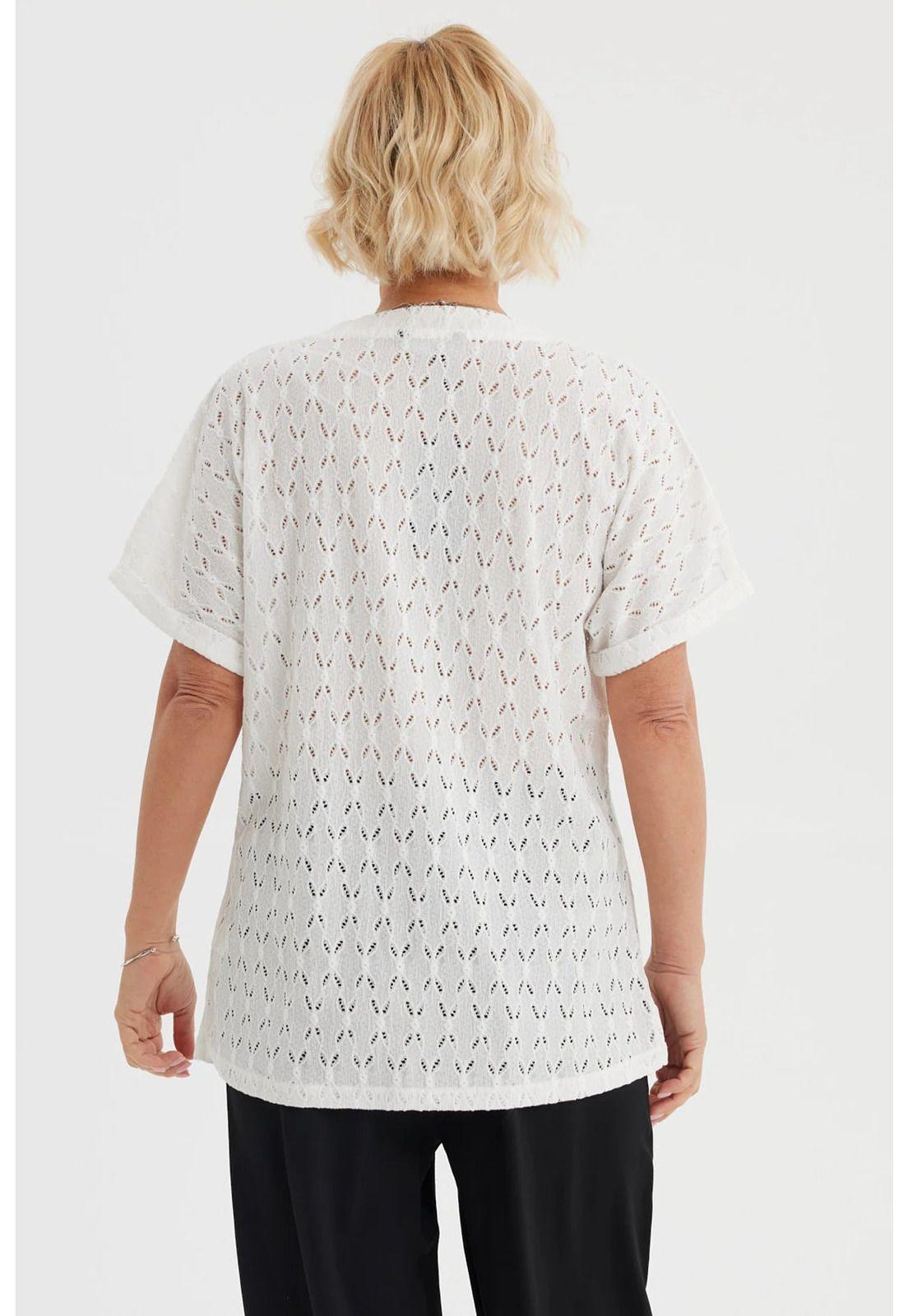 Polera Mujer Lisa Abotonada Crudo-2