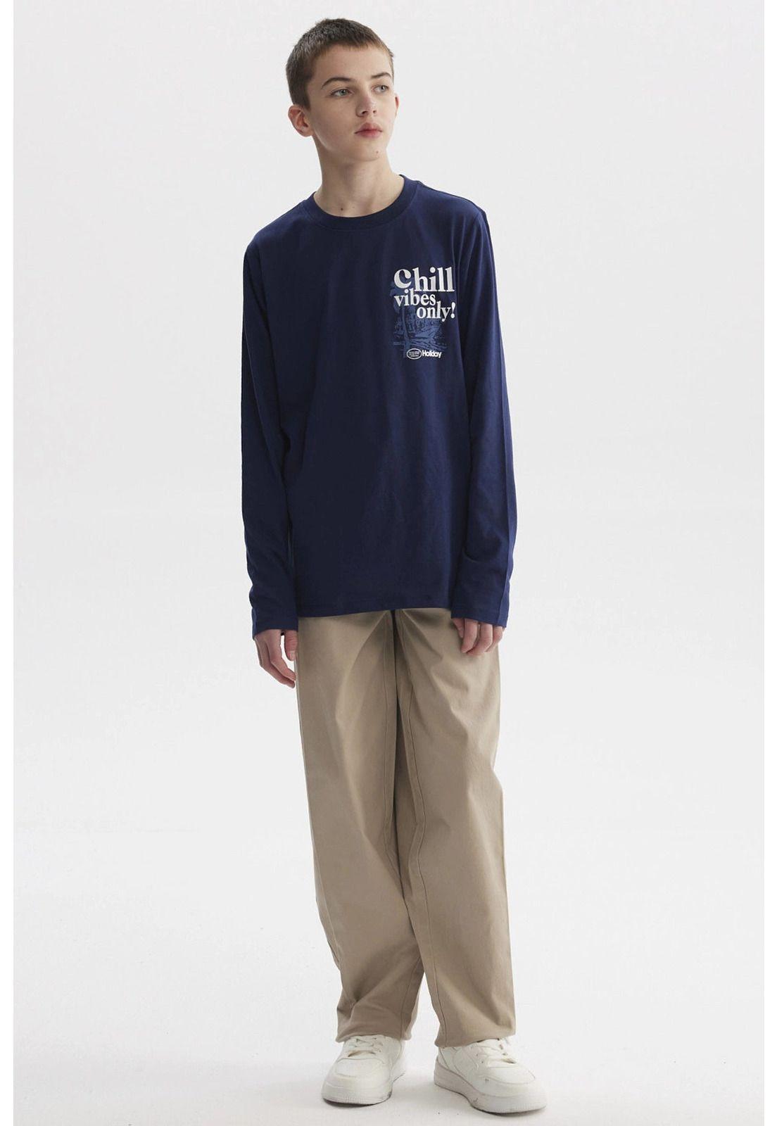 Polera Niño Print Azul Oscuro - ll-3