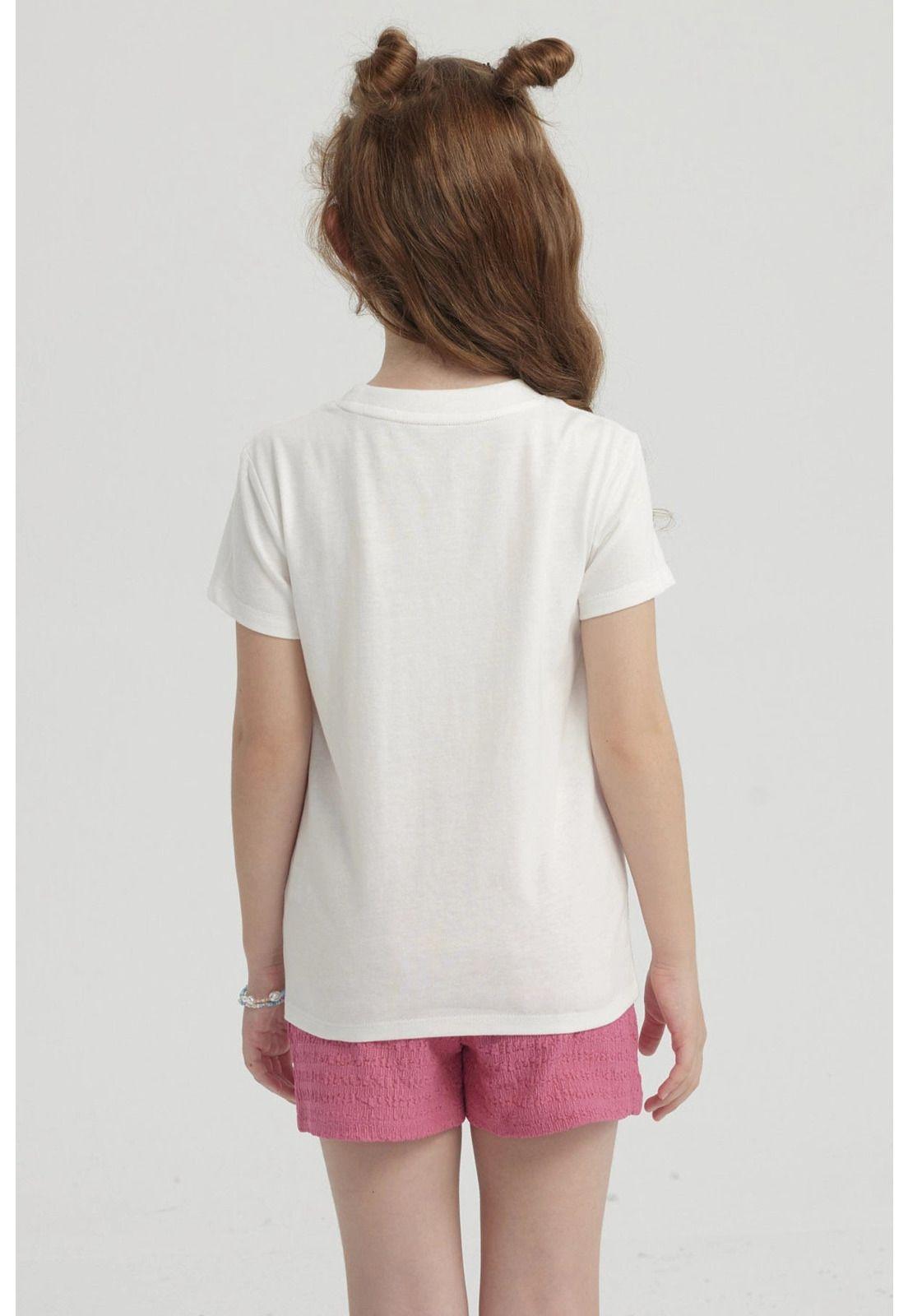 Polera Niña Básica Estampada Crudo - ll-6