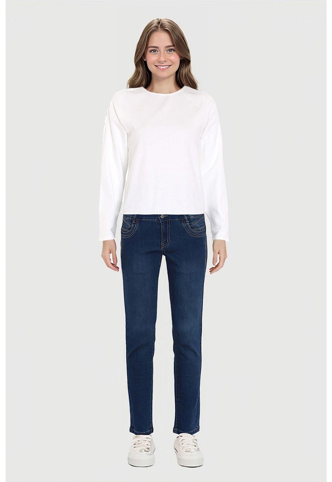 Jeans Mujer Skinny Push Up Azul-2
