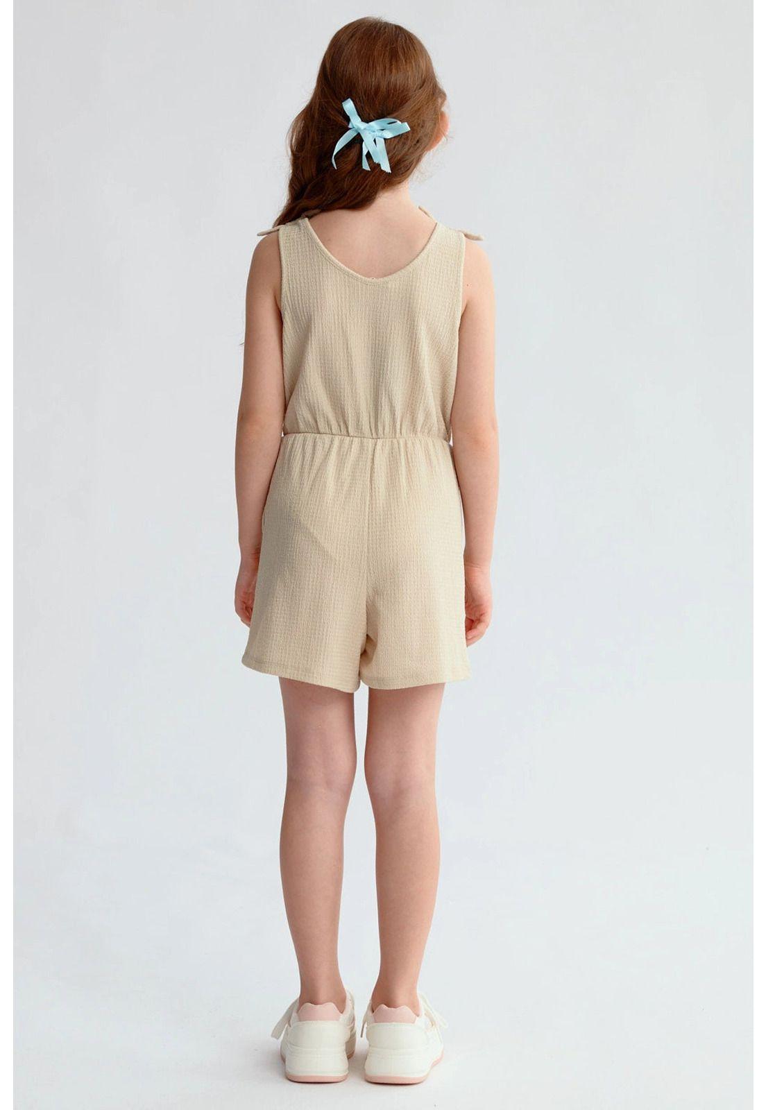 Enteritos Niña Con Nudos en Hombro Beige-1