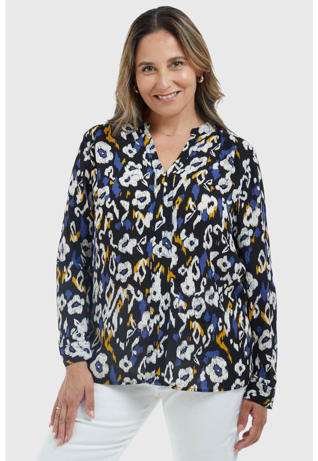 Blusa Mujer Estampado Negro-0
